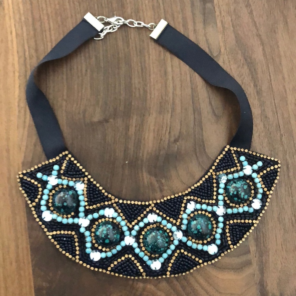 LOFT Fabric blue Bib Necklace
